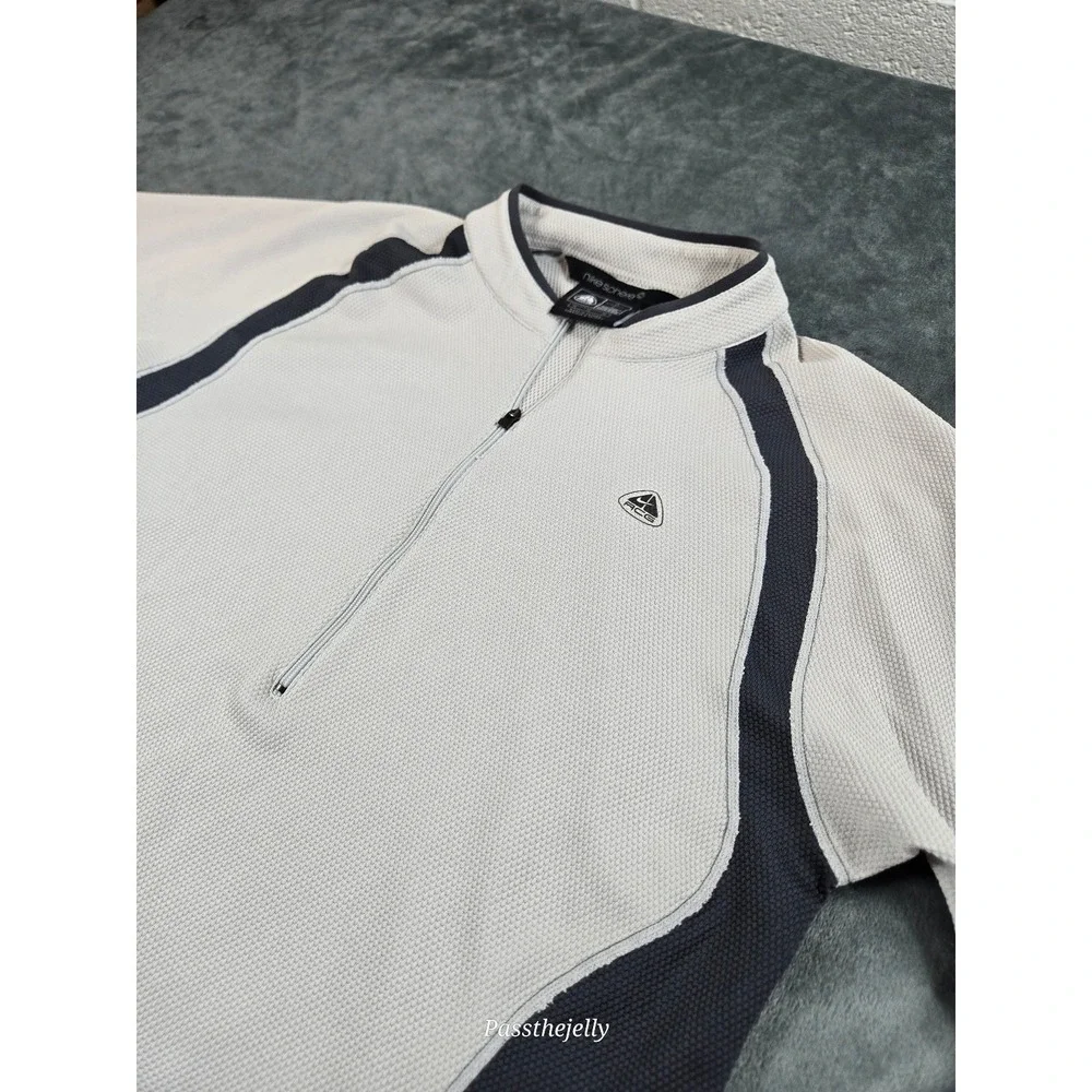Y2K Nike Shirt Mens Medium 1/4 Zip ACG‎ Running Sphere Performance Blade Collar